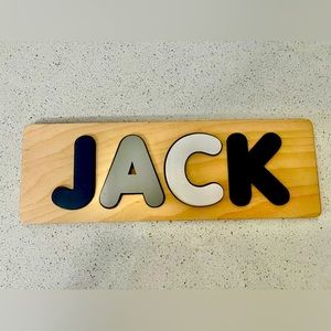 stem wooden JACK  name letter board